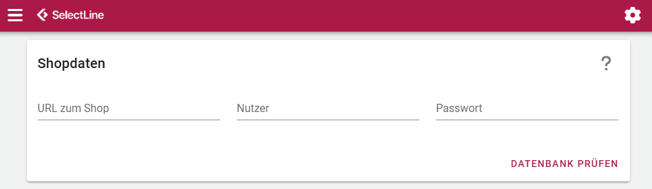 Einrichtung Shopdaten