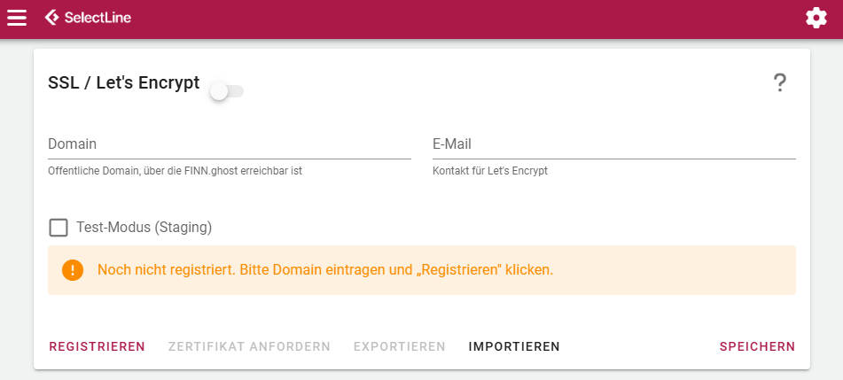 Einstellungen SSL