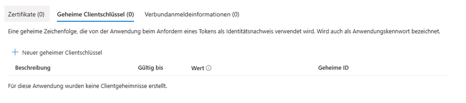 Clientschlüssel erstellen