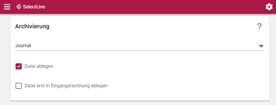 Die Einstellungen zur Archivierung